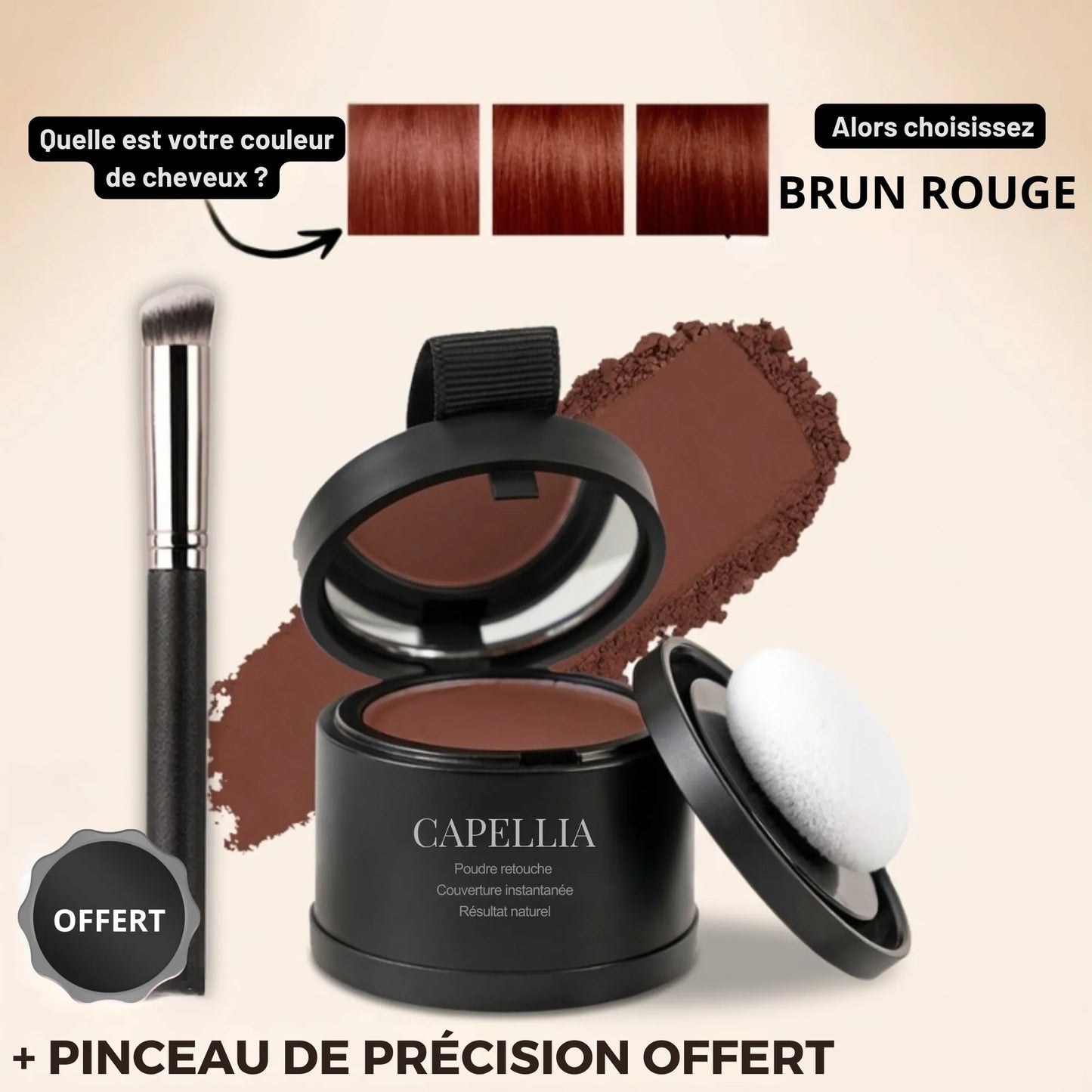 Capellia™ La solution instantanée pour cacher les racines grises