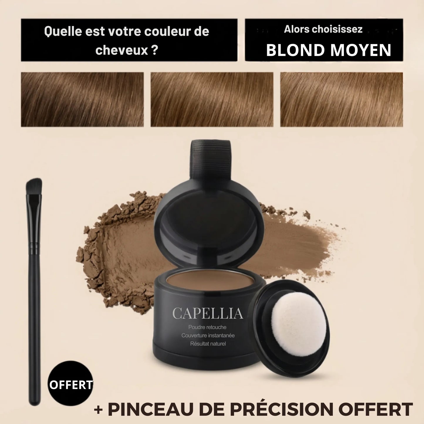 Capellia™ La solution instantanée pour cacher les racines grises