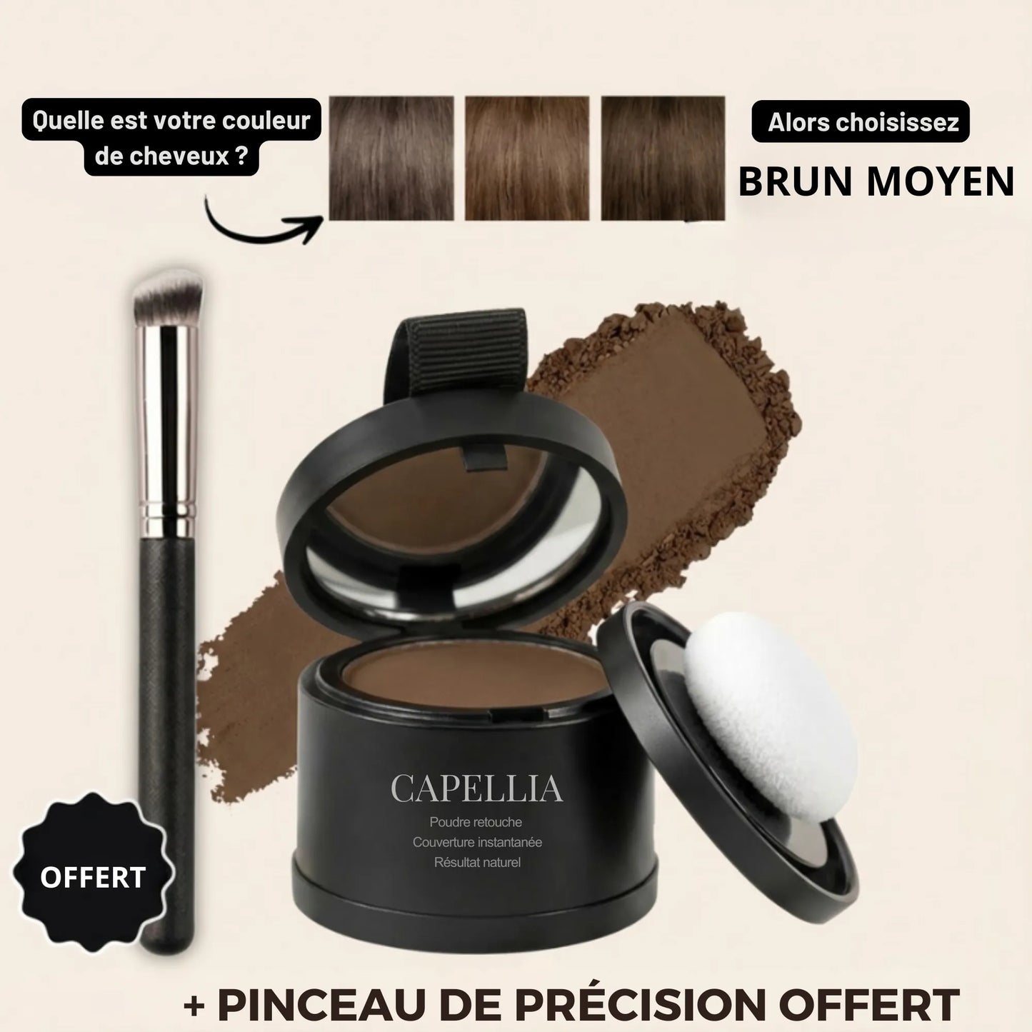 Capellia™ La solution instantanée pour cacher les racines grises