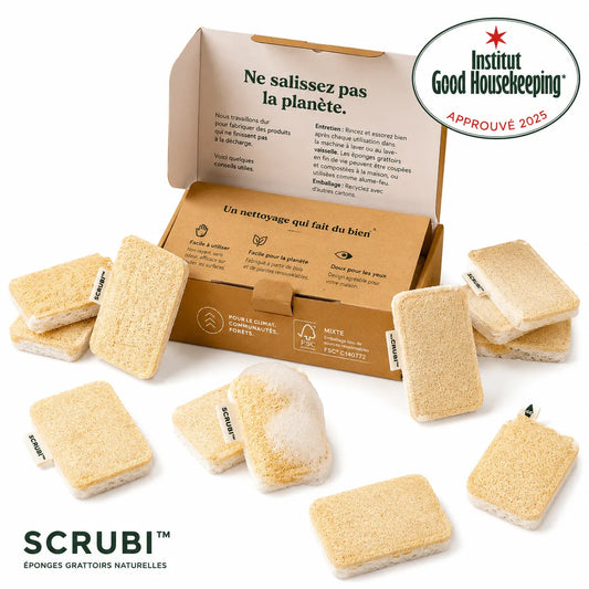 SCRUBI™ l'éponge 100% naturelle (lot de 12)