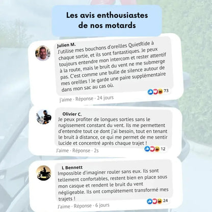 RideGuard™ 1 paire + 1 paire offerte – Earplugs moto – 27 dB