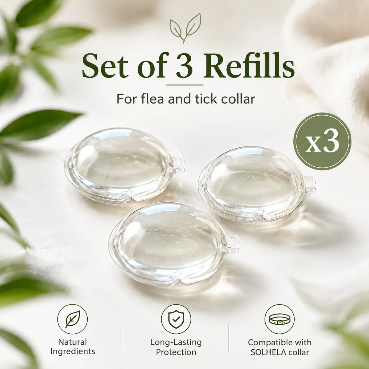 Refills for anti-tick and chip diffuser - Set of 3 to extend natural protection