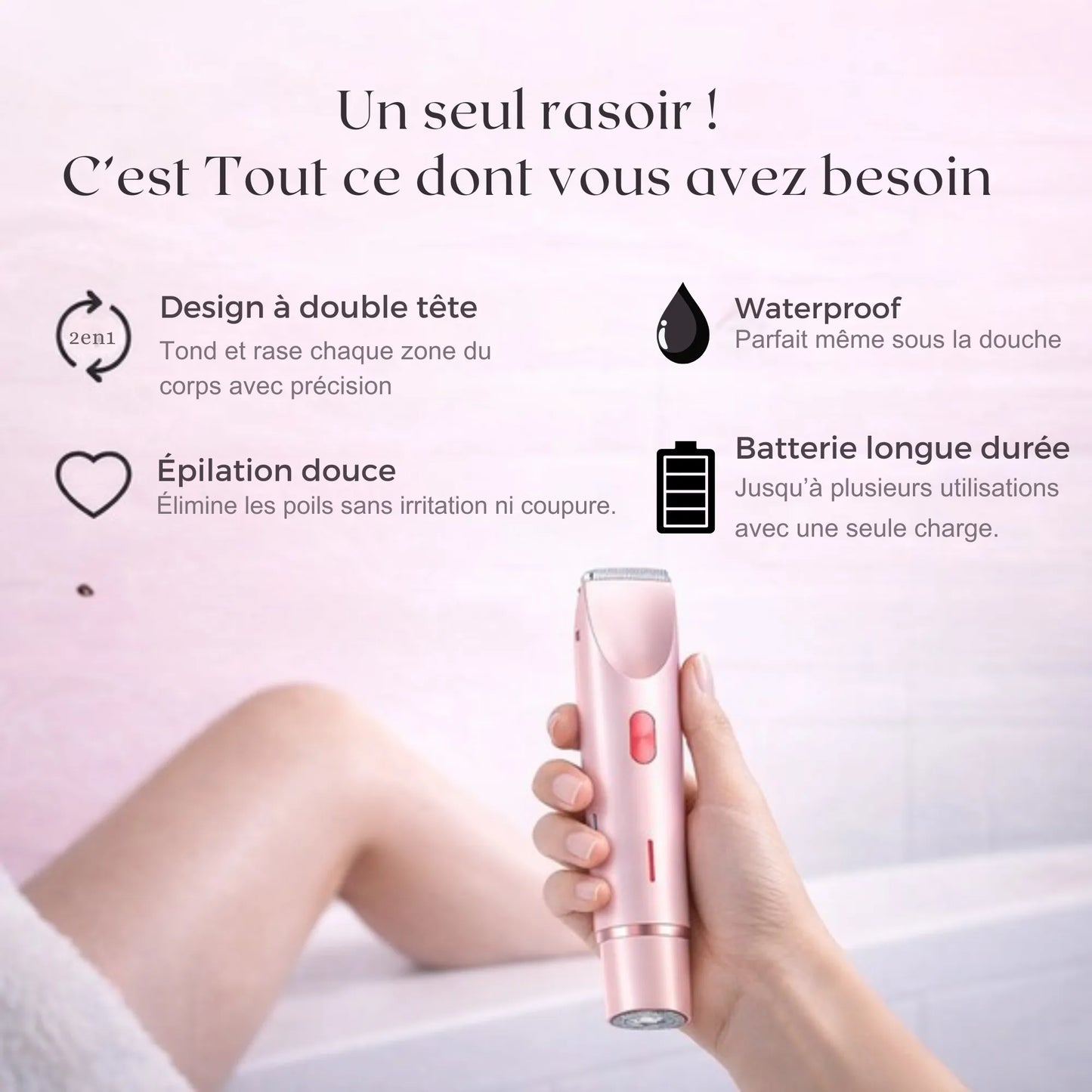 Rasoir 2 en 1 Vélina™ Doux pour les peaux sensibles
