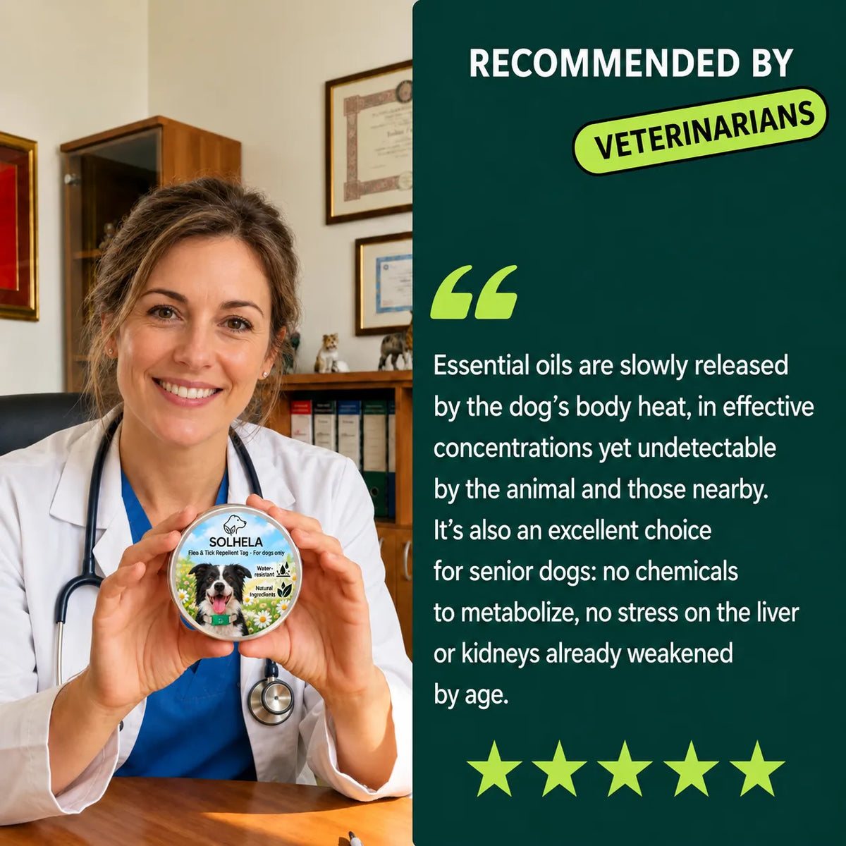 SOLHELA 100 % Natural Flea & Tick Pendant
