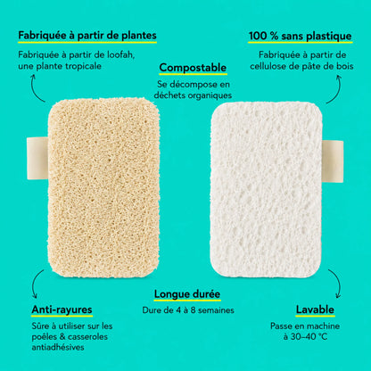 SCRUBI™ l'éponge 100% naturelle (lot de 12)