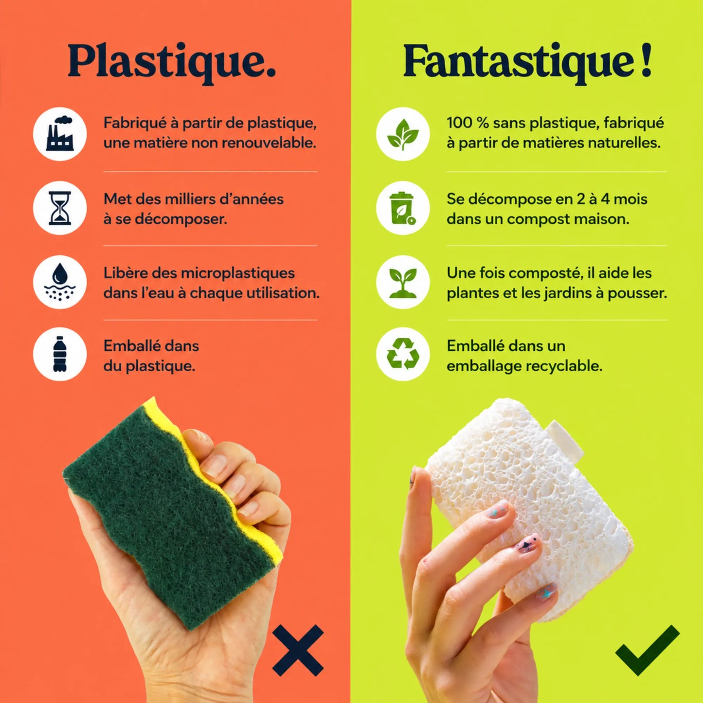 SCRUBI™ l'éponge 100% naturelle (lot de 12)